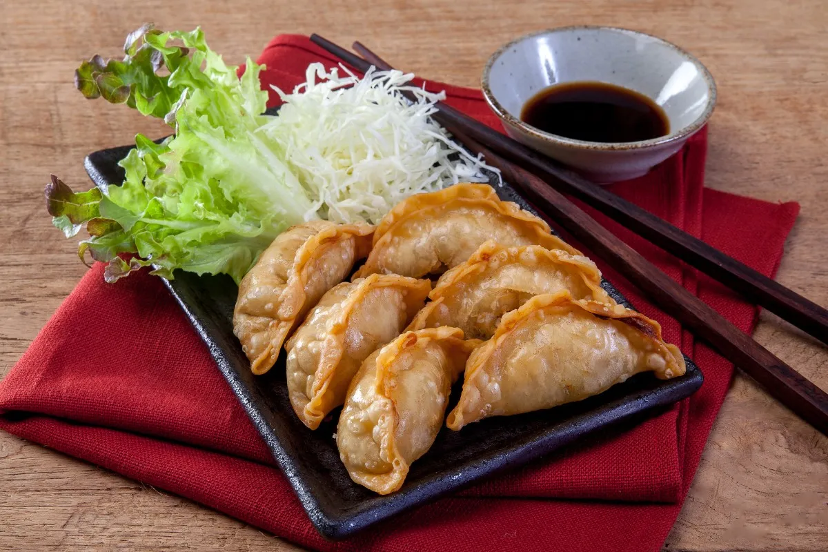 gyoza de albondigas fritas